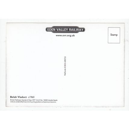Belah Viaduct Steam Locomotive Eden Valley Railway Modern Postcard