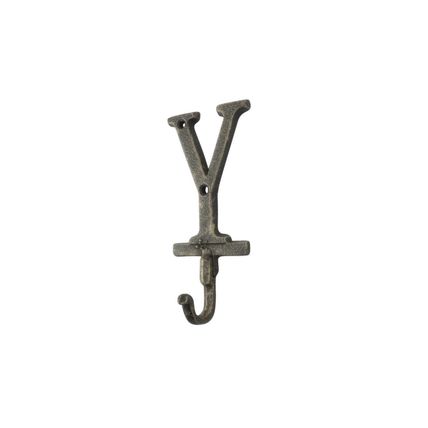 Pack Of 2] Rustic Gold Cast Iron Letter Y Alphabet Wall Hook 6""