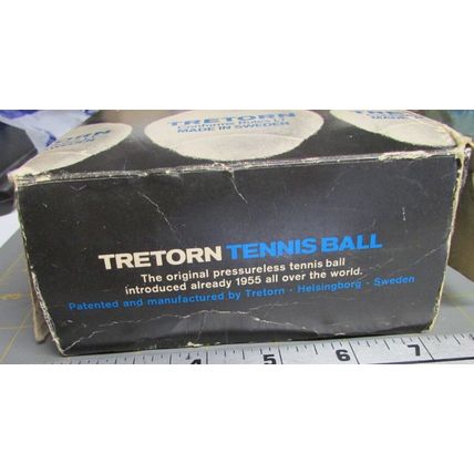 Vintage 1960's Tretorn Pressureless Tennis Balls Boxed Helsingborg Sweden 4 ball