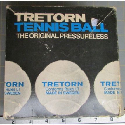 Vintage 1960's Tretorn Pressureless Tennis Balls Boxed Helsingborg Sweden 4 ball