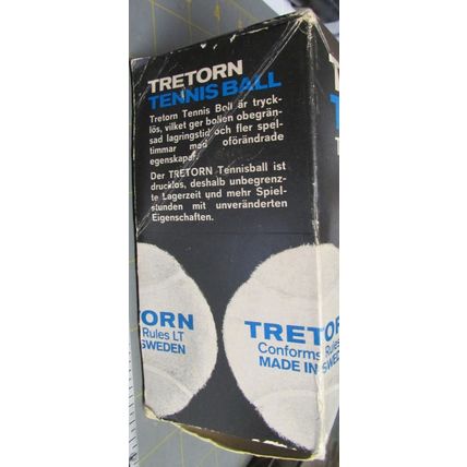 Vintage 1960's Tretorn Pressureless Tennis Balls Boxed Helsingborg Sweden 4 ball