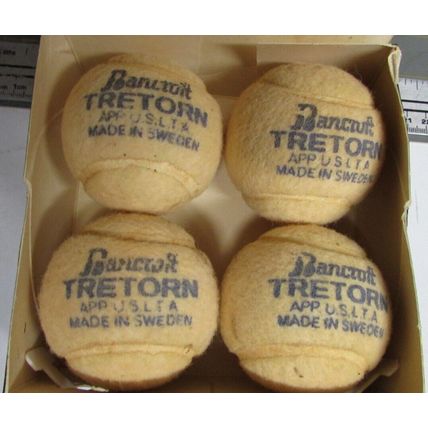 Vintage 1960's Tretorn Pressureless Tennis Balls Boxed Helsingborg Sweden 4 ball