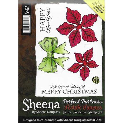Sheena Douglass. Perfect Poinsettia Stamp Set. Stamping Cardmaking Scrapbooking