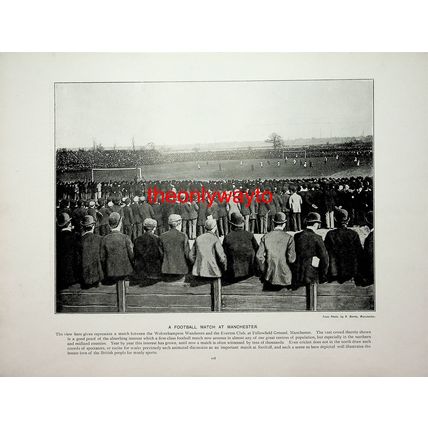 FOOTBALL MATCH AT MANCHESTER, ( ABERGLASLYN, Reverse), Book Illustration, c1897