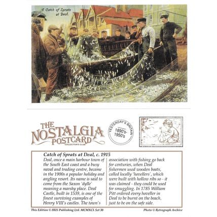 Postcard A Catch of Sprats at Deal Fish Fishermen Nets Fishing Boat - Nostalgia