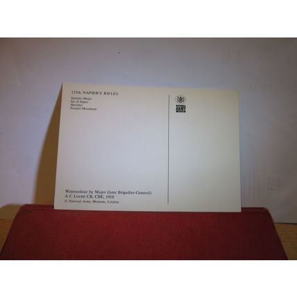 125th NAPIER'S RIFLES by A C Lovett postcard National Army Museum =