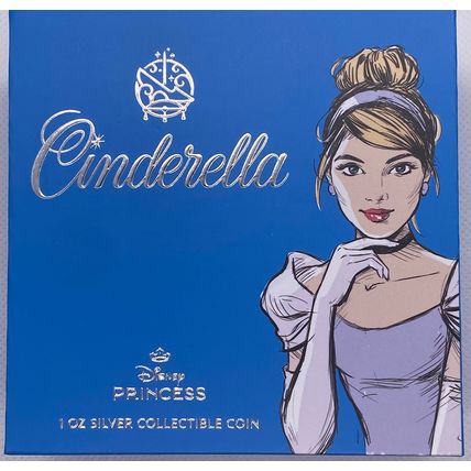 1 oz 2024 Agoro Silver Collectible Coin Cinderella Disney Princess Mintage 2000