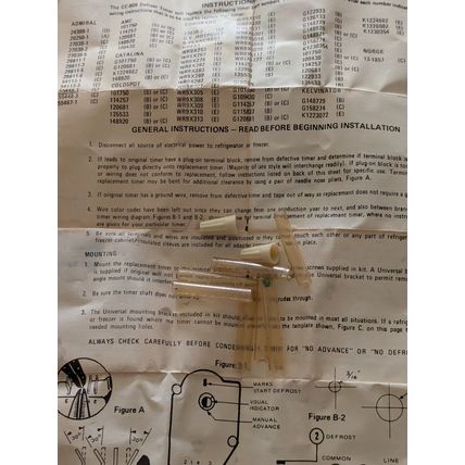 NOS Vintage Gemline CC808 Refrigerator Universal Defrost Timer 125/250V Complete