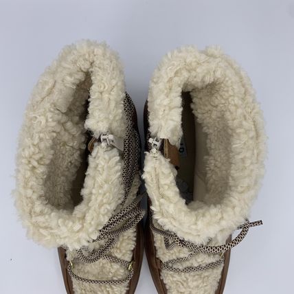 Torrid Shearling Winter Boots 9WW Wide Wide Brown Lace Ankle Wrap Chunky Sole