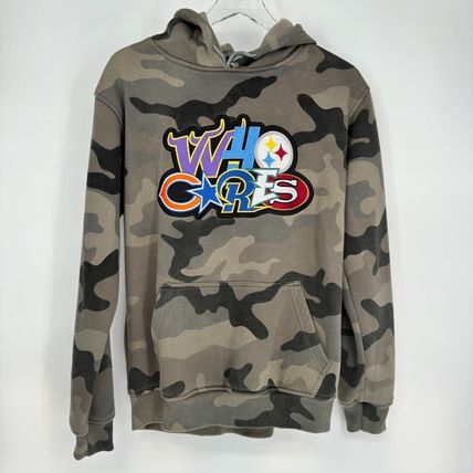 Who Cares Supply Company Camo Hoodie Sweatshirt Size M Drawstring Kangaroo