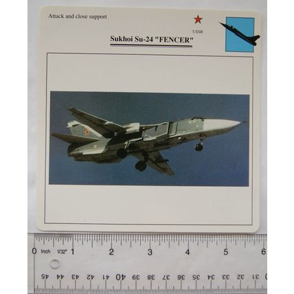 Sukhoi Su 24 Fencer - USSR - Attack & Close Support - Collectors Club Card