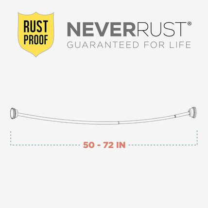 Zenna Home Rustproof Curved Shower Curtain Rod, No Drill Adjustable Curved Tensi
