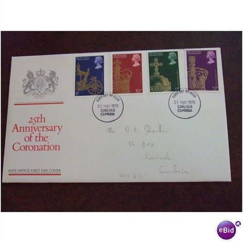 1978 GB 25th Anniversary of Coronation set of 4 fine used stamps Royalty QEII