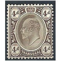 Transvaal 1902 SG249 4d Black & Brown Mounted Mint.