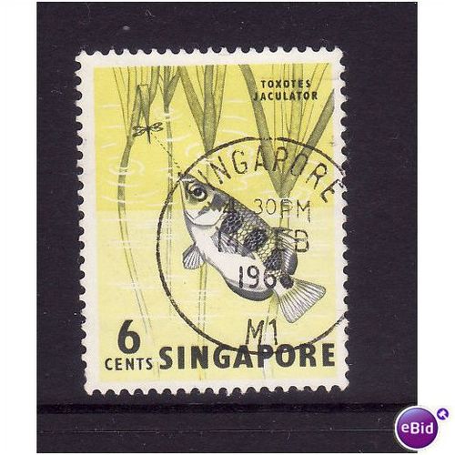 SINGAPORE 1962 6c ARCHER FISH SG 67 FINE USED
