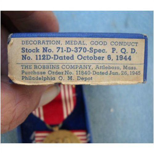 Original WWII US Army Good Conduct Medal with Box 1944