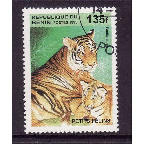 BENIN 1995 BIG CATS AND THERE YOUNG SG1337 135F TIGER AND YOUNG#3