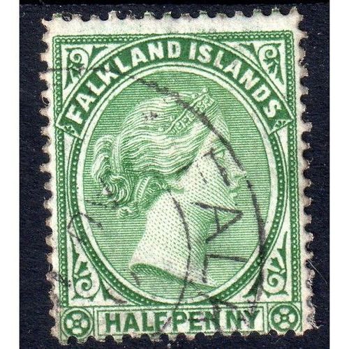 Falkland Islands Sg16b ½d deep dull green very fine used (G23)