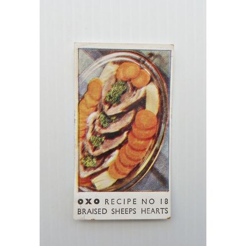 Oxo Recipe No 18 Braised Sheeps Hearts Rare Collectible Card