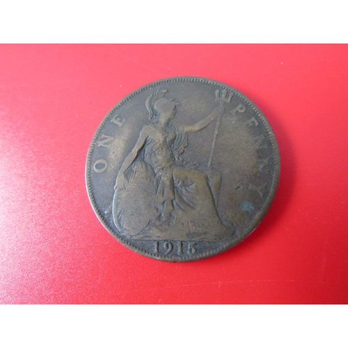 1915 GEORGE V ONE PENNY FREE POST. R