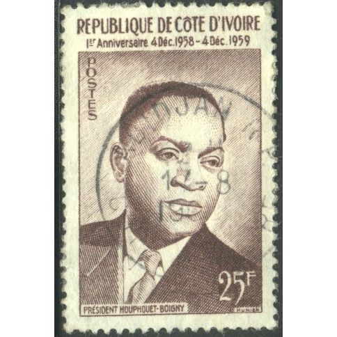 Ivory Coast 1959 - SG186 - 25f brown - President Houphouet-Boigny - used