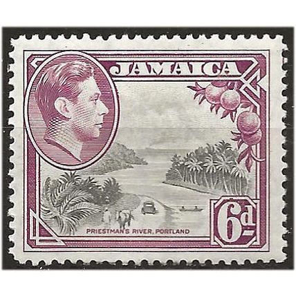 Jamaica 1938 SG128 6d Grey & Purple Mounted Mint . .. .