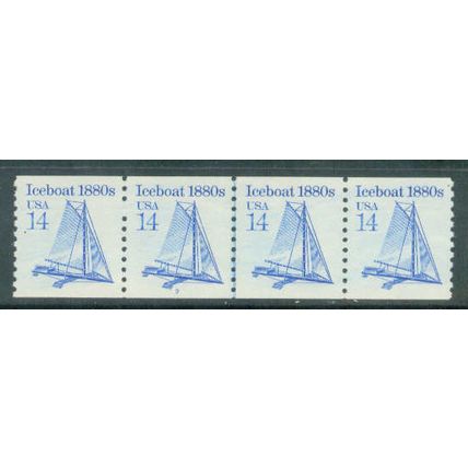 2134 14c Iceboat Fine MNH Dry Gum PNC 3/3+1 V0780