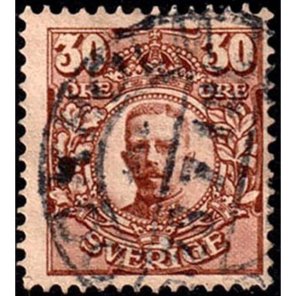 Sverige Sweden 1911 King Gustaf V 30ore Used Stamp.