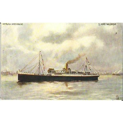 Hamburg Amerika Line SS PRINZ WALDEMAR Tuck Oilette Postcard (9125)