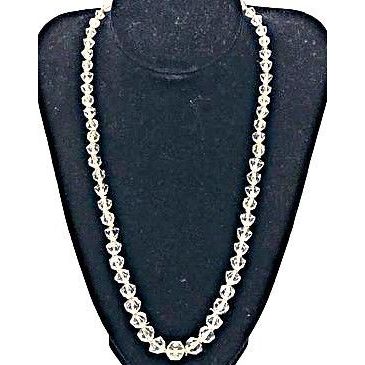 Vintage Necklace Czech Dome Bead Faceted Crystal Lead Glass Bohemian 1930's