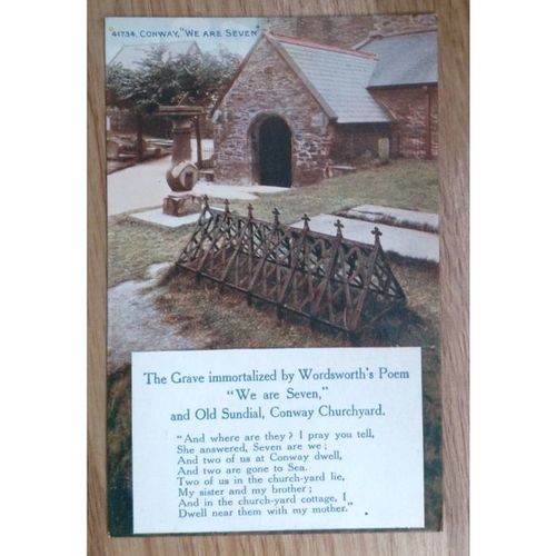 Postcard: Conway, Old Churchyard, Sundial: c1920's