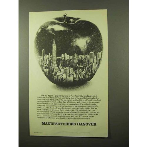 1978 Manufacturers Hanover Ad - The Big Apple
