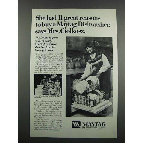 1983 Maytag Dishwasher Ad - She Had 11 Great Reasons