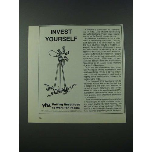 1986 VITA Volunteers in Technical Assistance Ad - Invest Yourself