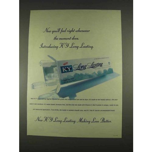 1996 K-Y Long Lasting Vaginal Moisturizer Ad