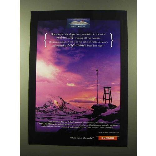 1997 Cunard Cruise Ad - Majestic Briksdalen Glacier