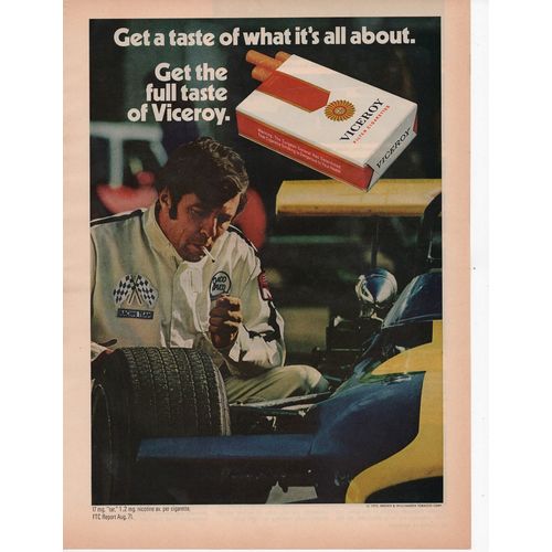 Viceroy Cigarettes vintage Full Page Print Ad April 1972
