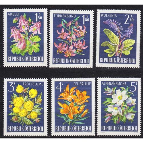 ÖSTERREICH AUSTRIA [1966] MiNr 1209-14 ( **/mnh ) Blumen