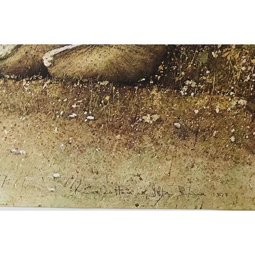 Vintage SHUPTRINE King Cotton print Litho Original 70s Large Americana Art Decor