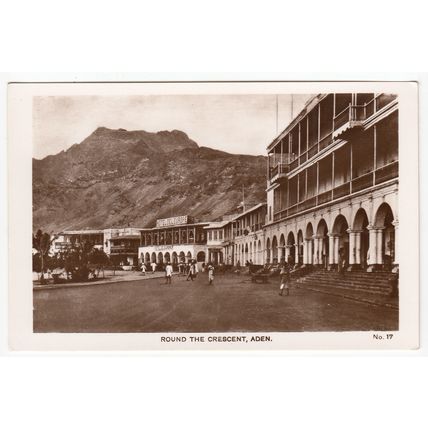 Round the Crescent Aden Postcard RP M S Lehem & Co