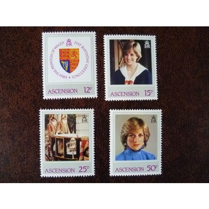 Ascension 1982 21st Birthday of Diana Princess of Wales set mint stamps arms