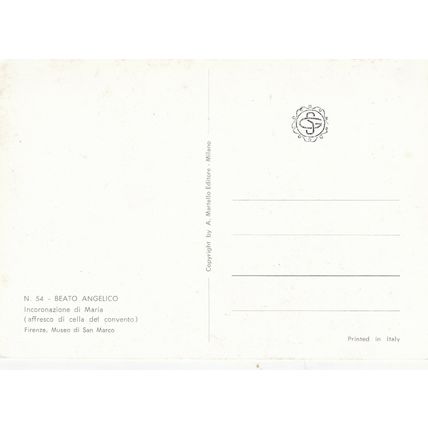 Fra Angelico Incoronazione di Maria Postcard unused vgc