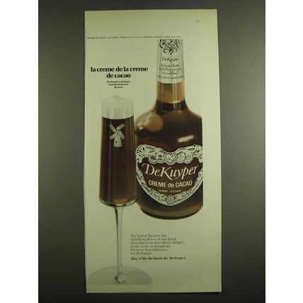 1971 De Kuyper Crme de Cacao Ad - La crme de la crme de cacao