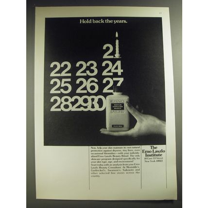 1974 Erno Laszlo Institute Ad - Hold back the years