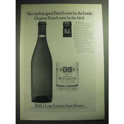 1974 B&G Barton & Guestier Wine Ad - You can. Buy good French wine