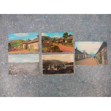5 old Scottish (Scotland) Postcards – Luss, Gourock & Pitlochry.
