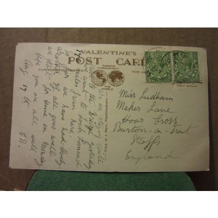 FORTH BRIDGE, SCOTLAND ..used vintage postcard RP by Valentine 1932 pm =