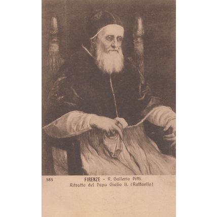 Ritratto di Papa Giulio II Painting Firenze Raffaello Italian Gallery Postcard