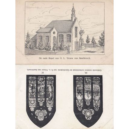 Windows Our Lady Vrouw Van Assebrouck Stained Glass Religious 2x Old Postcard s
