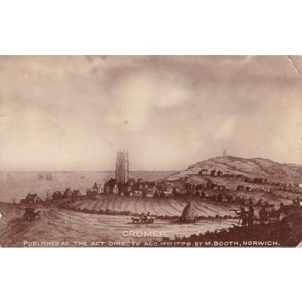 Cromer Norfolk in 1779 Real Photo Antique Postcard